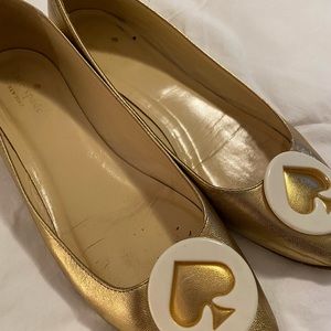 Kate Spade Gold Ballet Flats 8.5